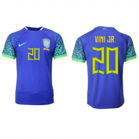 Virallinen pelipaita Brasilia Vini JR. 20 Vieras World Cup 2022 Lyhythihainen - Miesten